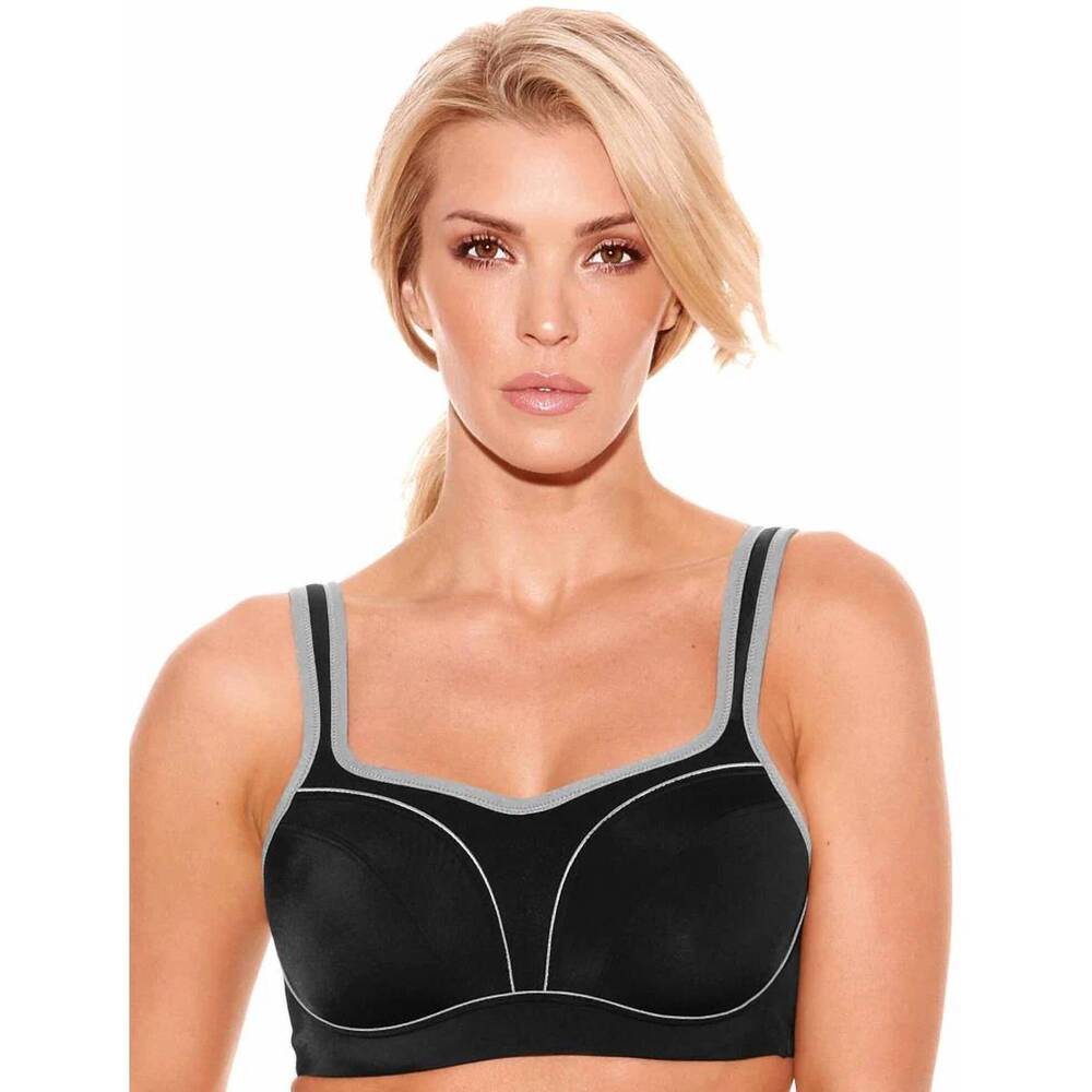 NEW FIT FULLY YOURS pauline sport bra in black/grey